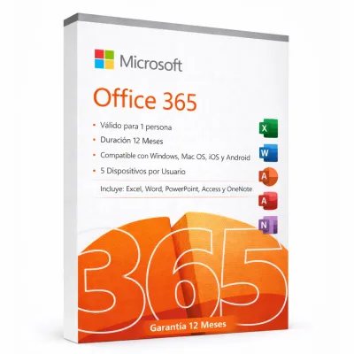 Microsoft 365 - 12 Meses - 5 Dispositivos (Cuenta)